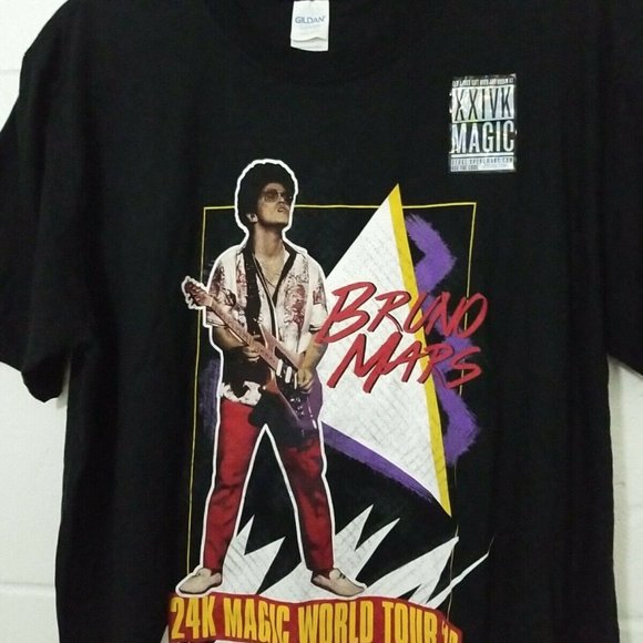 New Bruno Mars 24K Magic World Tour Concert Tee - Picture 1 of 12